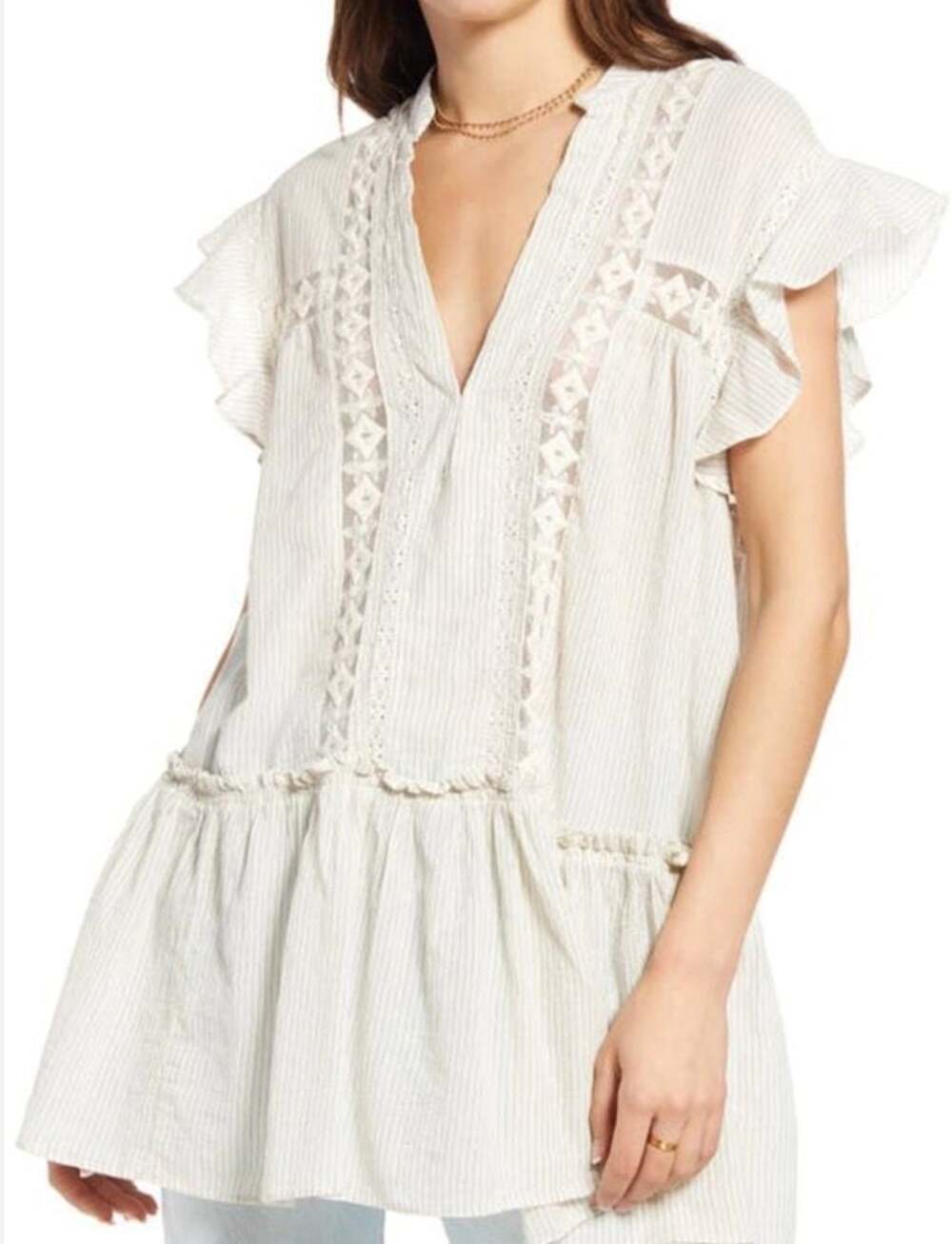 Free People Baby Blues Tunic Top Size Small